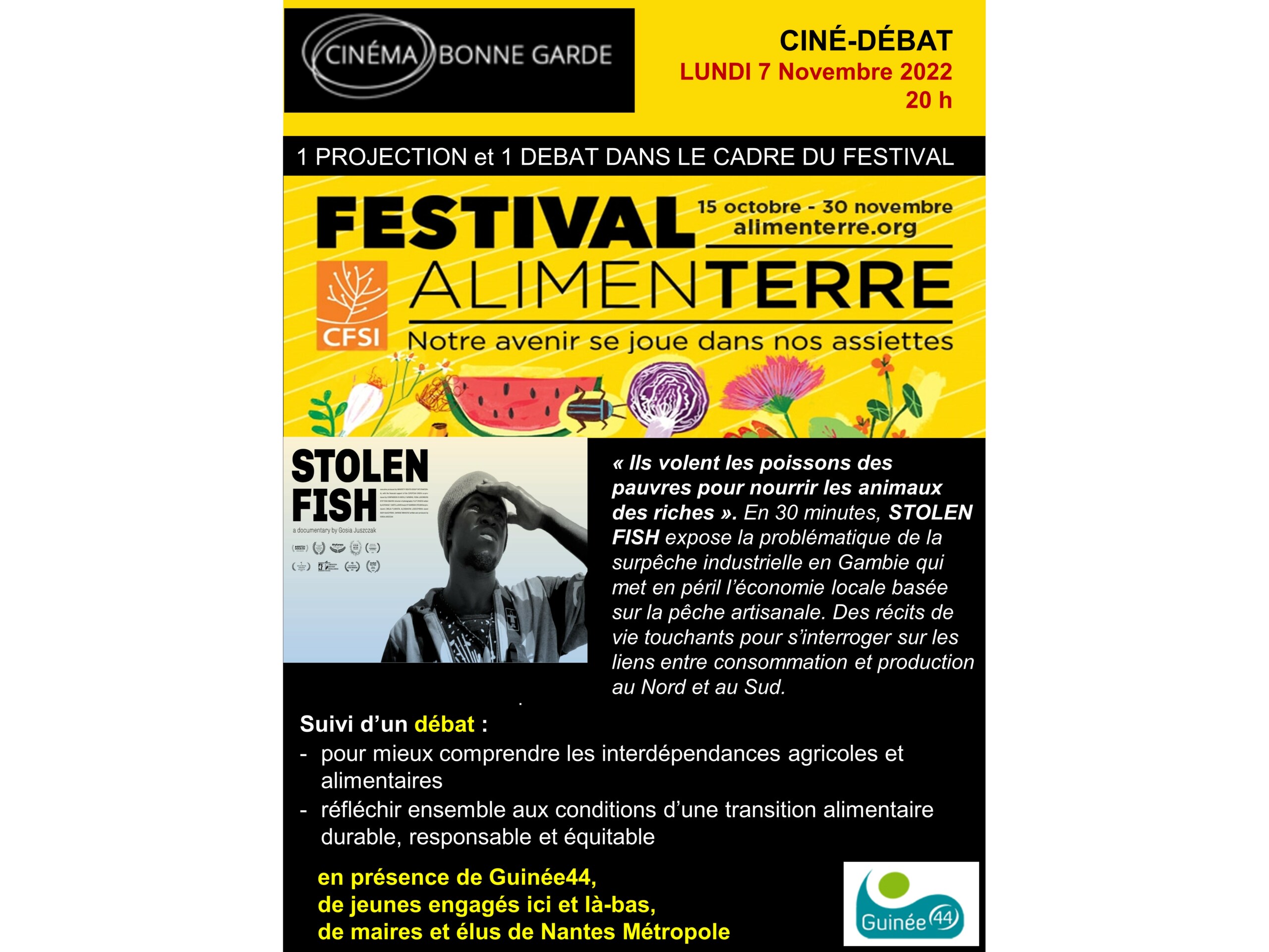 Ciné-Débat -L'avenir du monde dans nos assiettes- 7 novembre 2022 à 20h- Cinéma Le Bonne Garde à Nantes